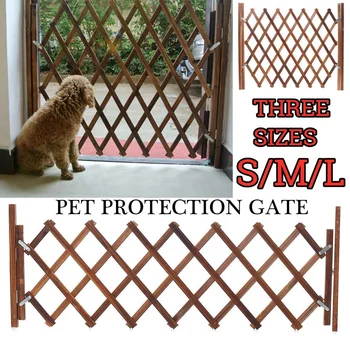 

Hot Folding Dog-Gate Dogs-Fence Safe-Guard Pine-Wood Fence Pet-Barrier Stretchable Retractable Pet Protection Wood Door