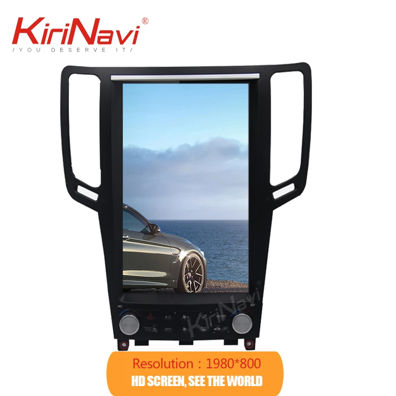 Автомобильный DVD плеер KiriNavi вертикальный экран Tesla 12 1 дюйма Din Android 9 0 для Infiniti G37 G35