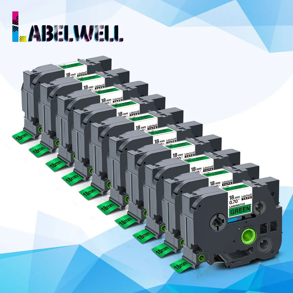 Labelwell 10pk этикеточная лента 741 18 мм Comaptible ламинированная Этикетка ленты черного