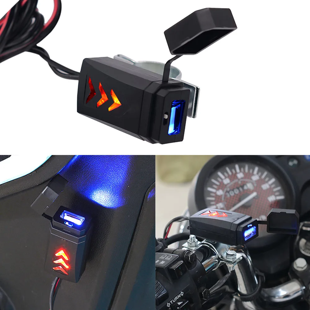 Водонепроницаемый MotorcycleUSB зарядное устройство для мобильного телефона устройство для зарядки с выключателем автомобиля Зарядное устройство Аксессуары для мотоциклов