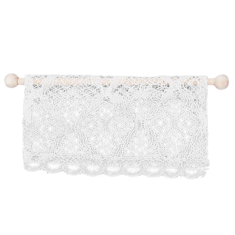 

Dollhouse Curtains Miniature Furniture Accessories Window Valance with Rod 1:12 Scale Beige