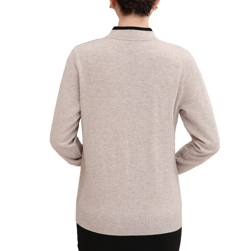 Женский кашемировый свитер теплый вязаный винтажный blusa tricot осень зима плюс размер поддельные свитера из двух частей Одежда для мамы