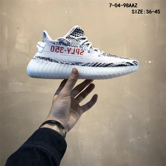 Скидка yeezys air 350 v2, дышащие кроссовки с зеброй для мужчин и женщин, спортивные кроссовки, размеры 36-47, Прямая поставка - Цвет: 6