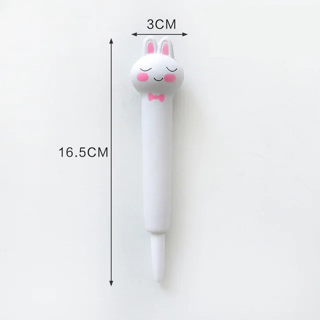 1X Soft Sponge Rabbit Paw Gel Pen Rollerball Pen School Office Supply Student Stationery white rabbit