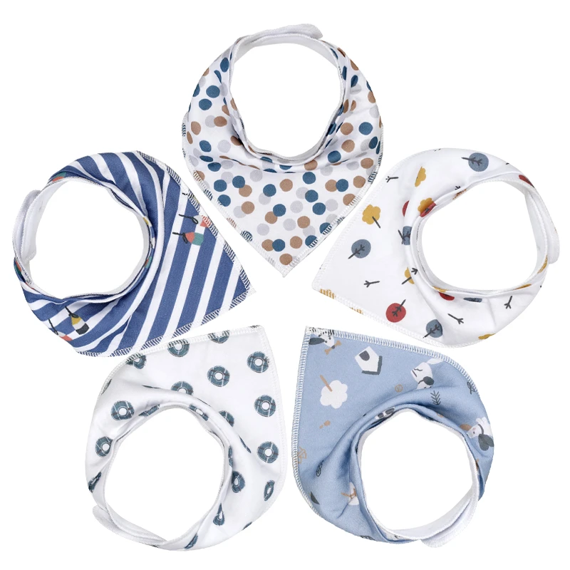 5Pcs/Lot Baby Bandana Soft Comfortable 100% Organic CottonFor Boys &Girls Infant Adjustable Snaps Saliva Baby Bibs Baby Gift best Baby Accessories