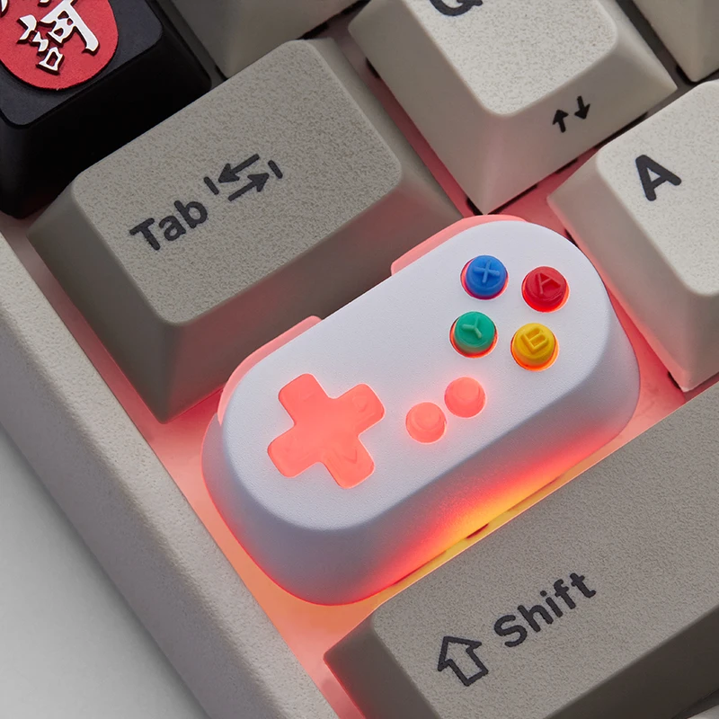 Holyoops Controlador de Gamepad Capslock Artesanal Keycap Cnc de Alumínio Anodizado Compatível com Interruptores Cereja mx Branco Rosa Amarelo Cian - Imagem 3