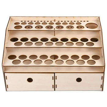 

Wooden Paint Rack Stand Pigment Ink Bottle Paint Tool Storage with Cabinet Holder Organizer