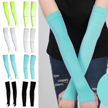 1 пара дышащей УФ-защиты от солнца нарукавник чехол ледяной шелк Нарукавники