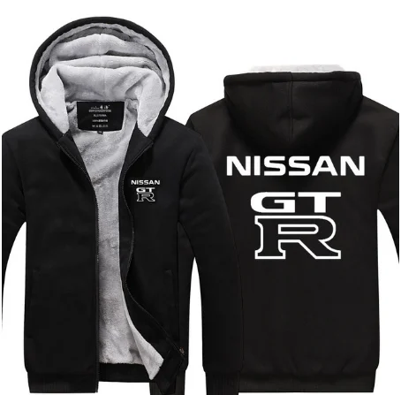 Новые модные повседневные толстовки с капюшоном для Nissan GTR, пальто на молнии, Мужская Осенняя Толстая свободная толстовка, мужское плотное пальто f - Цвет: 2