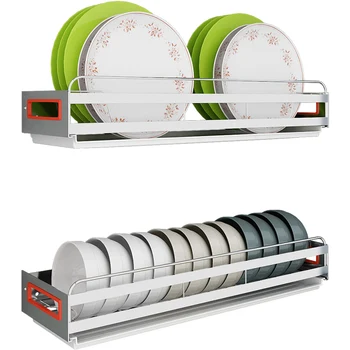 

Drainage bowl rack wall-mounted kitchen shelf perforation-free 304 stainless steel dish-drying shelf