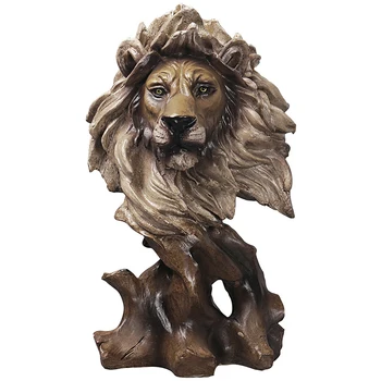 

Imitation Tree Root Animal Sculpture Fengshui Decoration Lion Figurines Housewarming Decoration Gifts Living Room Decor Crafts