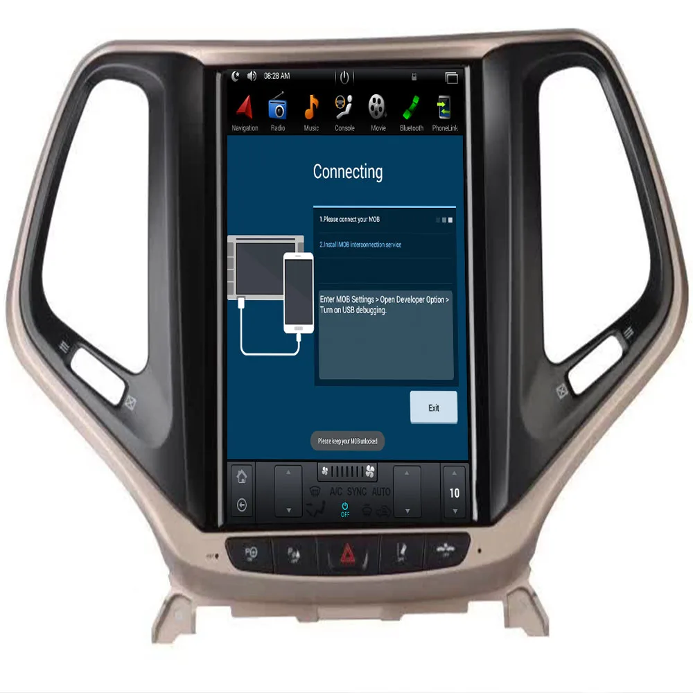 Perfect 10.4" Tesla Type Android 9.0 6.0 7.1 Fit JEEP Cherokee 2014 2015 2016 2017 2018 2019 Car DVD Player Navigation GPS Radio 2