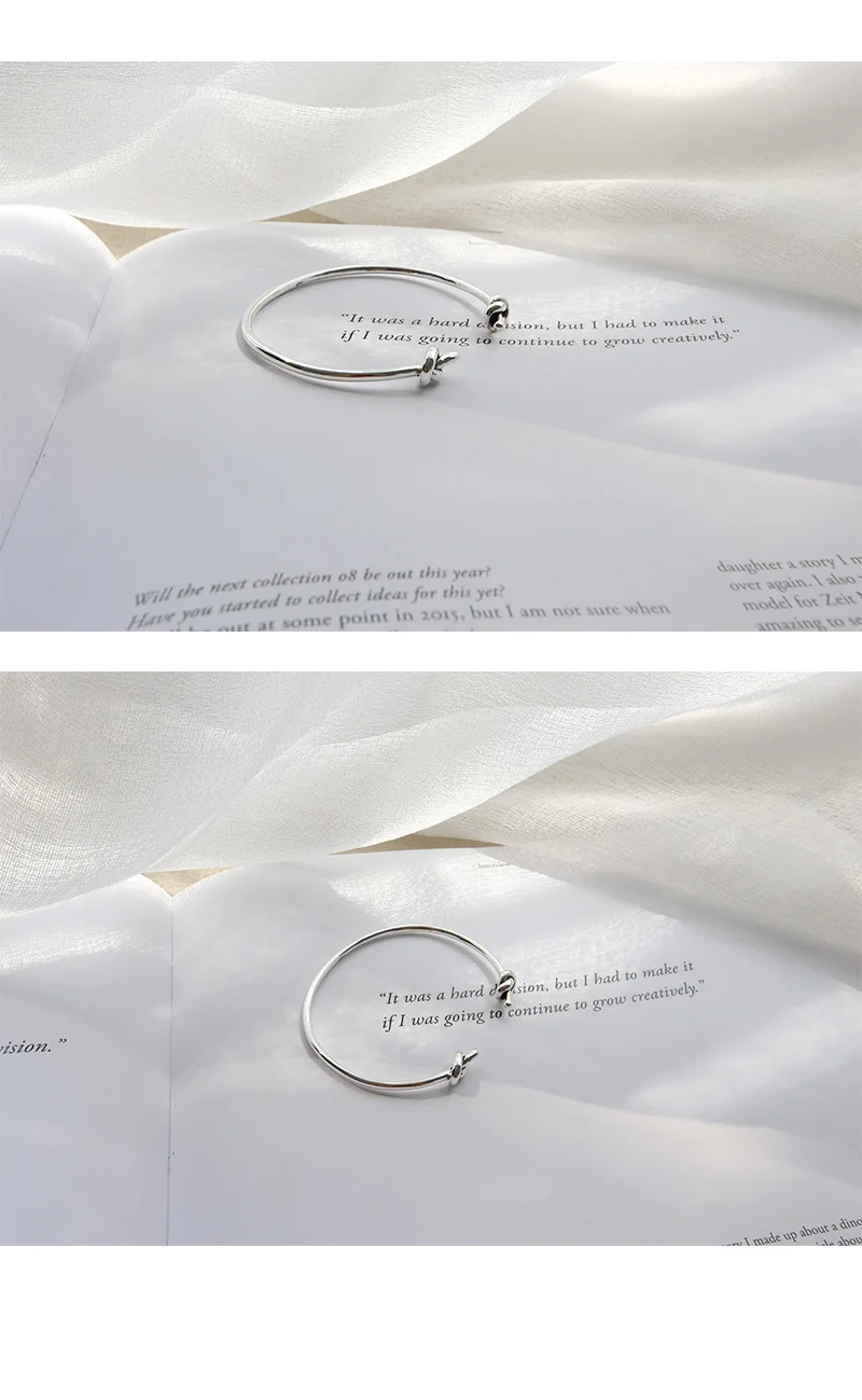 Trustdavis 1 Pcs New 925 Sterling Silver Jewelry Knot Adjustable Bangle Bracelet For Women Girls Wedding Gift DS2318