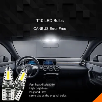 

20 PCS Car 2-LED Bulbs T10 7020 Double Sided Clearance Lamp Door Light 6500K Plug And Play