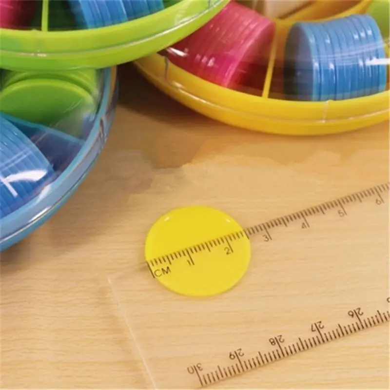 100Pcs Counters Counting Chips Plastic Markers 25 mm Mixed Colors Bingo Chips Game Tokens Storage Box