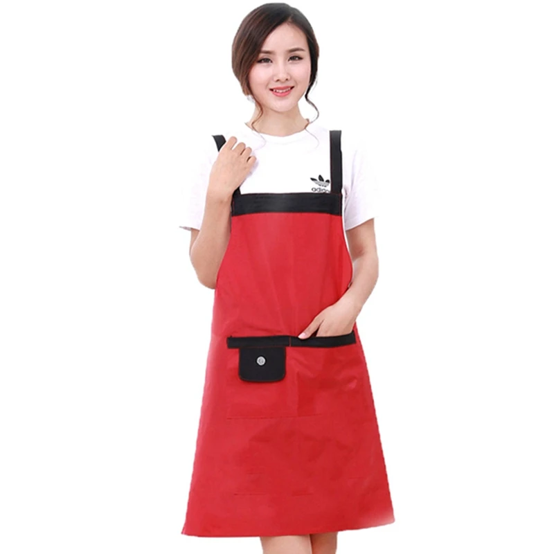Adjustable Women Kitchen Apron For Cooking Baking Barista Apron Pink Waitressing Aprons Ladys Thicken Restaurant Apron