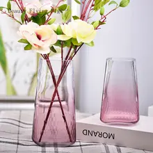Стеклянная ваза, прозрачный обеденный стол, Современное украшение для гостиной, бытовая гидропонная Цветочная вставка, сушеная цветная ваза для цветов