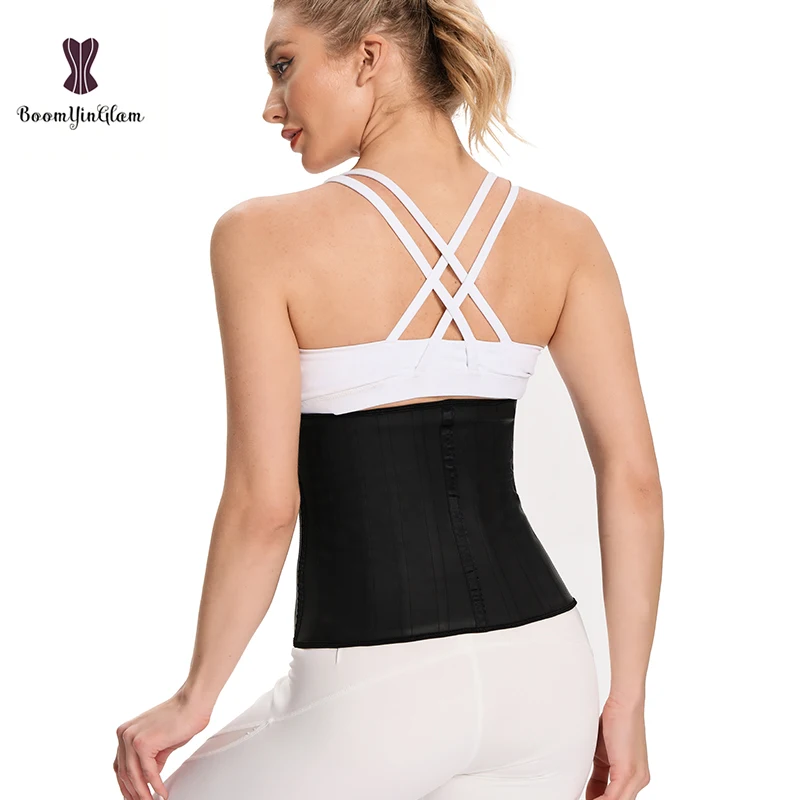 Black Cream 3 Hook And Eye 25 Steel Booned Latex Waist Trainer Fajas Girdle Sashes Waistband Plus Size Underwear Corselet Women