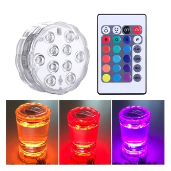 

10 Led Underwater Night Lamp Waterproof Battery Operated Multi Color Submersible LED Light For Outdoor Garden Party Vase Decor