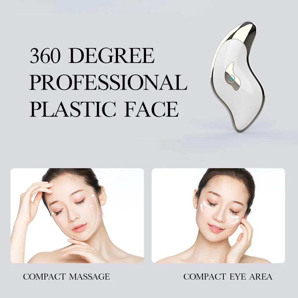 360 Degree Micro- Face "V" Shaping Massager Electric Dolphin Face Neck Scraper Facial Skin Tighten&Lifting Body Guasha