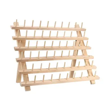 

60 Spool Wooden Thread Rack and Organizer for Sewing Quilting Embroidery