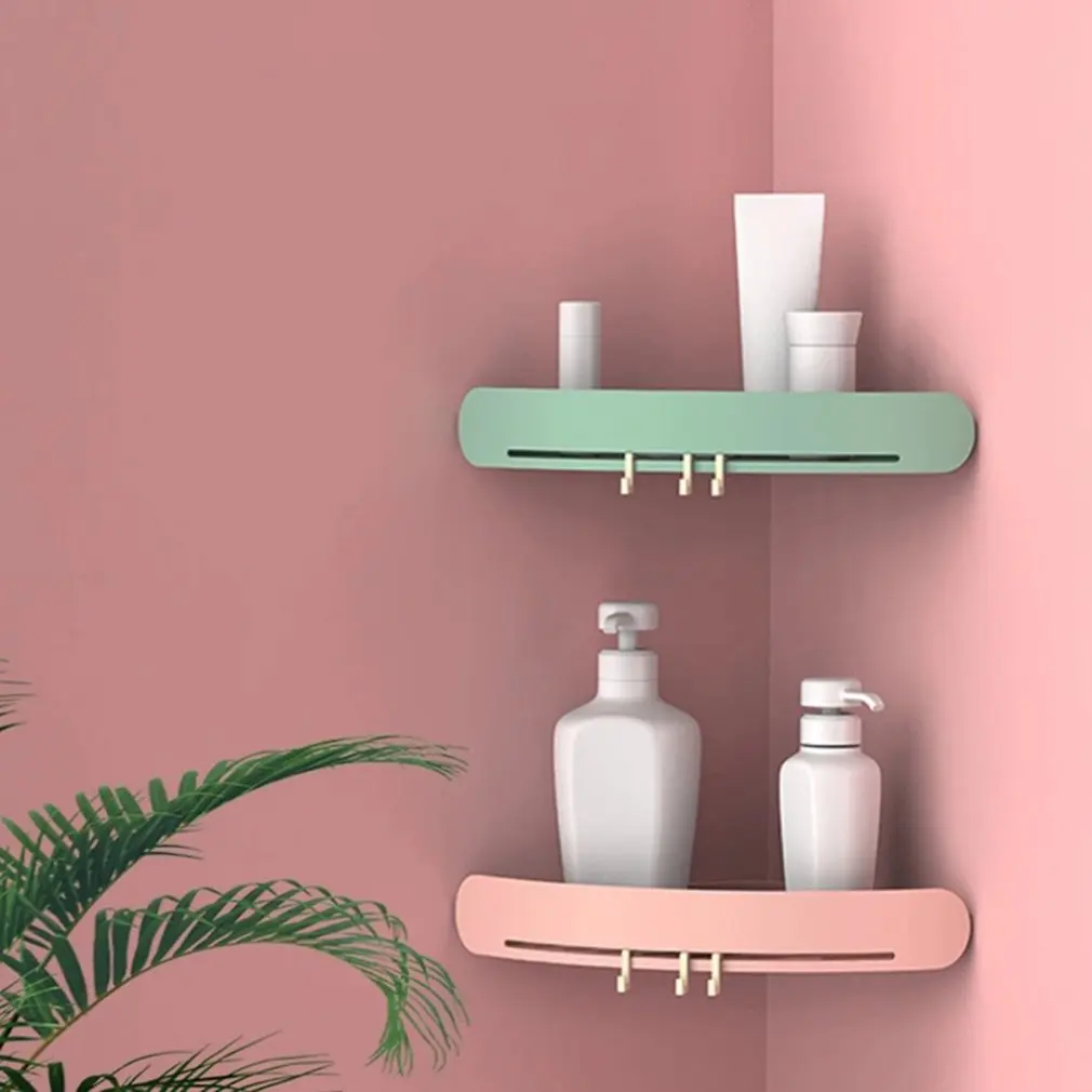Plastic Corner Shelf Bathroom Shelf Organizer Snap Up Caddy Bathroom Shower Storage Wall Holder Shampoo Holder Wall Hanging