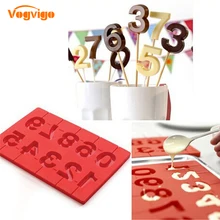 VOGVIGO номер леденец шоколад с палочками 0-9 цифры 3D ручной работы Поп палочки на присоске форма для выпечки на день рождения Новинка хит