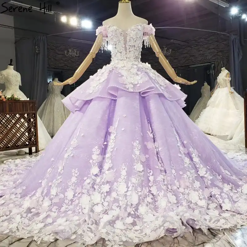 紫の手作りの花真珠セクシーなウェディングドレス ドバイノースリーブ高級ハイエンド花嫁hx0233 カスタムメイド ウェディングドレス Aliexpress