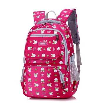 

Kids School Bags for Girls Backpack Child Primary School Student Bookbags Orthopedic Nylon Large Schoolbag Cute Cartoon Rabbit