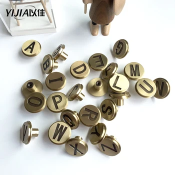 

DIY solid brass hook 26 English letters creative coat hanger hook wall key towel metal decorative hook