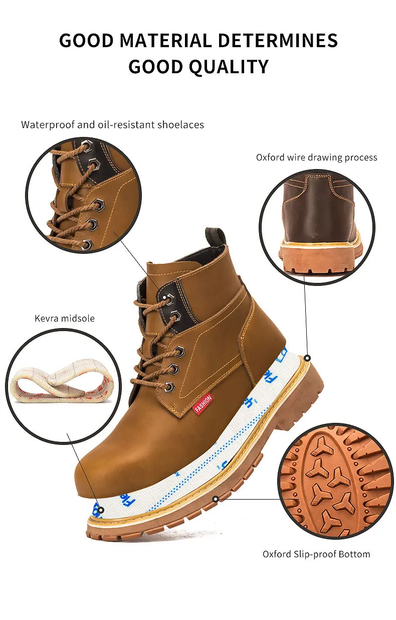 KEVRA/мужские ботинки со стальным носком; мужские рабочие ботинки из натуральной кожи;# YD807