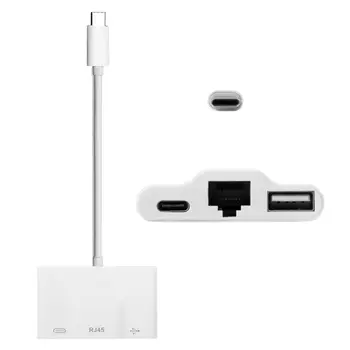 

USB-C Type-C to Ethernet & USB2.0 Female & PD Power Multiport Adapter Docking