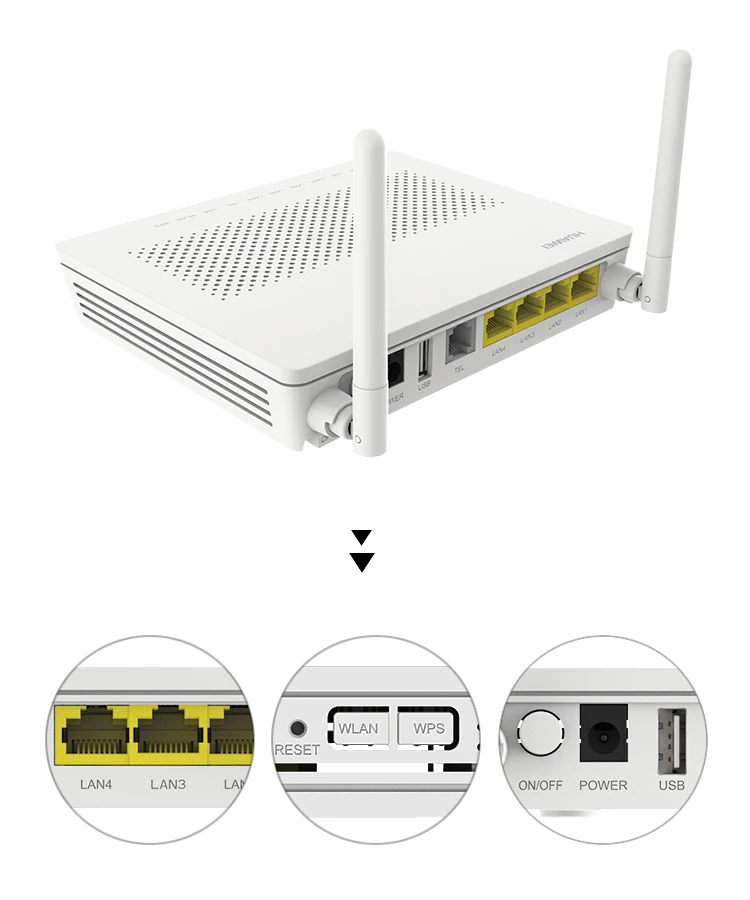 5 шт./лот Wi-Fi роутер gpon onu huawei hg8546m ftth волоконно-оптический gpon ont с 1ge+ 3fe+ wifi+ usb+ voice