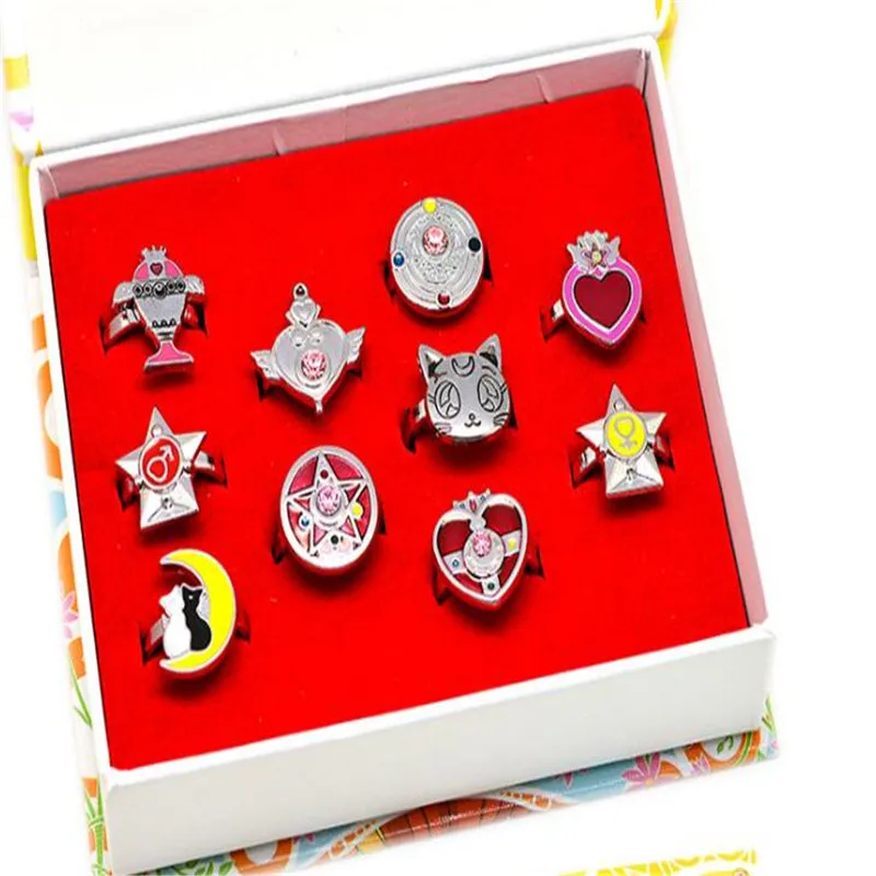 Сейлор Мун Кристалл Косплей Аксессуары Набор Фигурки игрушки палочка коллекция кольцо реквизит A980