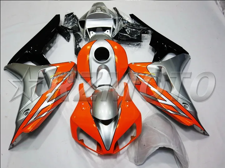 Топ литья под давлением ABS полный обтекатель комплект Подходит для Honda CBR1000RR 06 07 2006 2007 1000RR Обтекатели оранжевый серебристый черный