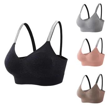 

Women Sports Bra Fitness Tops Seamless Bra Solid Padded Seamless Gym Crop Top Push Up Sport Bra Tops