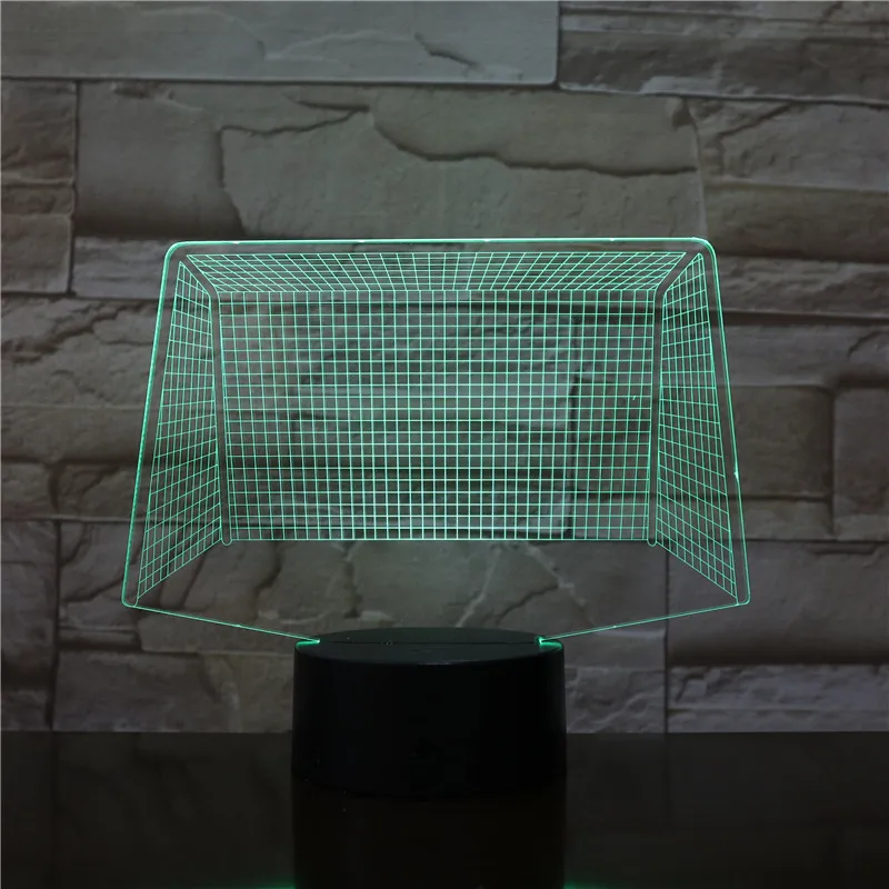 Футбольная сетка 3D светодиодный акриловый ночник с 7/16 цветами сенсорный пульт дистанционного управления Иллюзия изменение декоративное освещение для дома 3D-2570