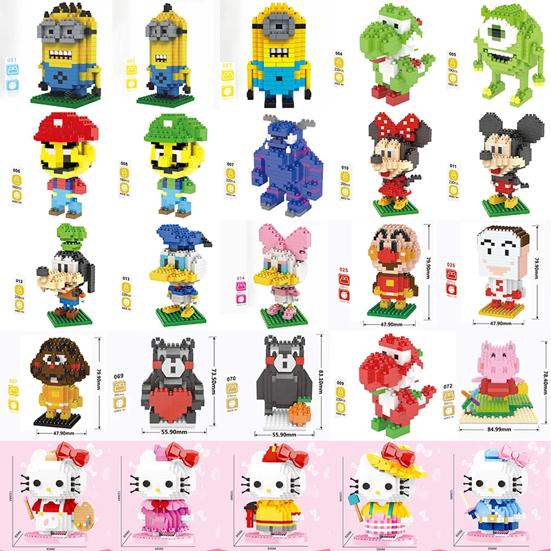 Bricks Toys Building-Blocks Mouse Dinosaur Diamond Educational Duck-Bear Mario-Animals