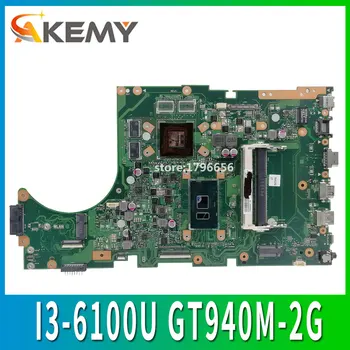 

X756UV Laptop motherboard I3-6100U GT940M DDR3 for ASUS X756UWK X756UQK X756UB Test mainboard X756UV motherboard test 100% ok