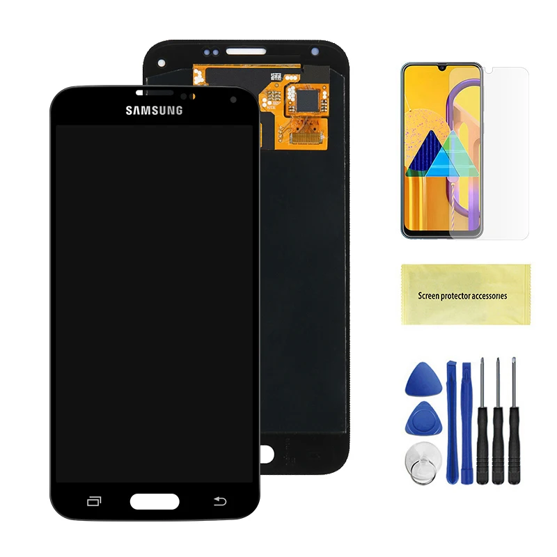 Black Супер AMOLED ЖК-дисплей для samsung Galaxy S5 Mini G800 G800F G800H ЖК-дисплей сенсорный дигитайзер сборка Замена - Цвет: Black