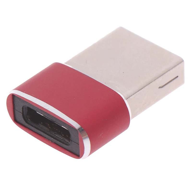 Адаптер-переходник OTG с разъемом «Папа-папа» и «Папа-USB» типа C для зарядного устройства и передачи данных с разъемом usb OTG - Цвет: Red