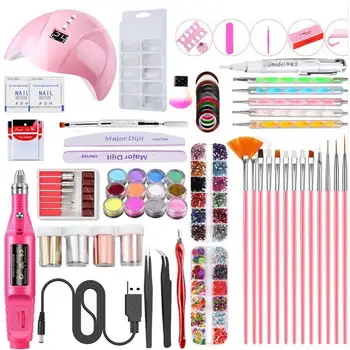 

Electric File Kit Nail Manicure Set Professional Manicure Tool Set with Nail Drill UV Lamp and Therapy Pen and Other Accessories