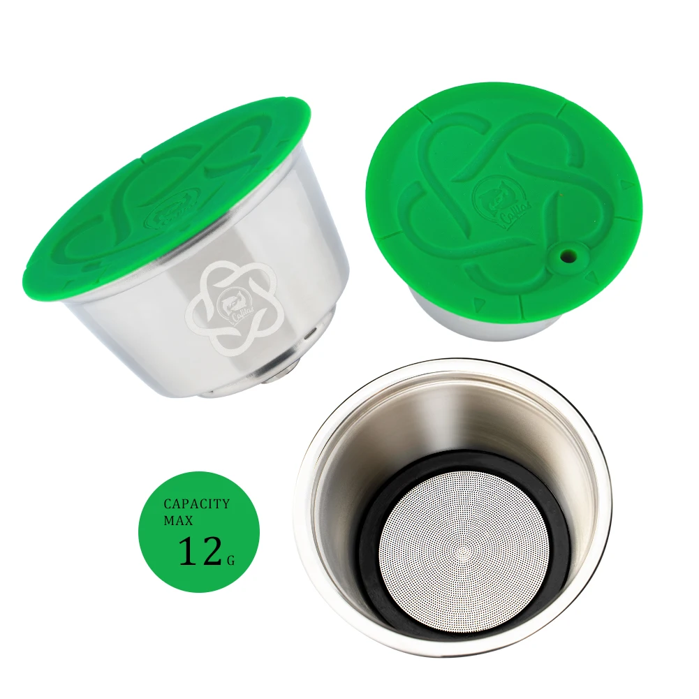 Description Picture 4 of itemReusable Dolce Gusto Stainless Steel Coffee Capsules Coffee Machine Silicone Cover DIY Milk Foam Filter Cartridge Tamper Spoon