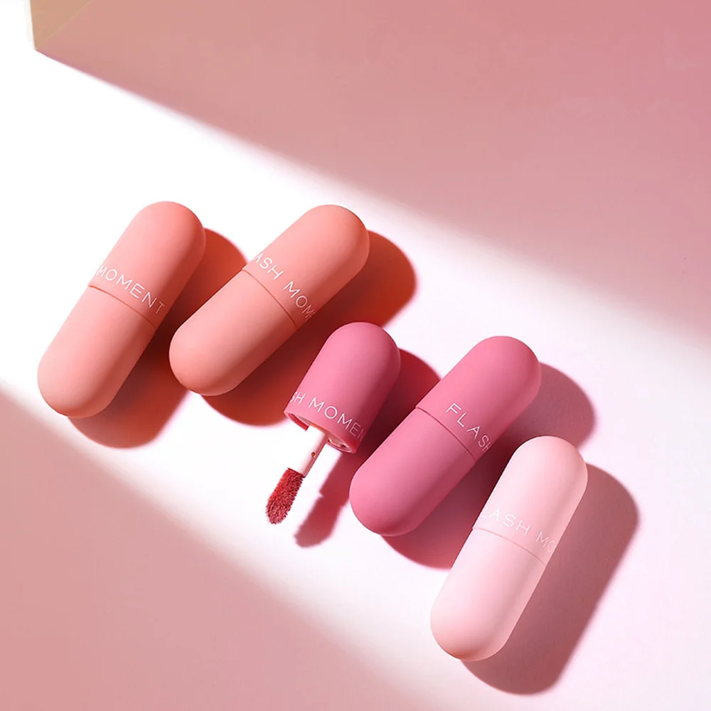 Pudaier 3 Pcs/set Matte Lip Gloss Tint Lips Makeup Moisturizer Liquid Matt Lipstick Long Lasting Nude Mat Red Brown Lipgloss Set