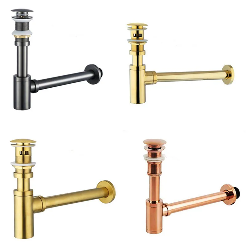 Bagno In Ottone Del Dispersore Del Bacino Tap Bottiglia Kit Di Scarico Trappola Trappola Dei Rifiuti Pop Di Scarico Deodorizzazione Oro/Nero/Bronzo Dr