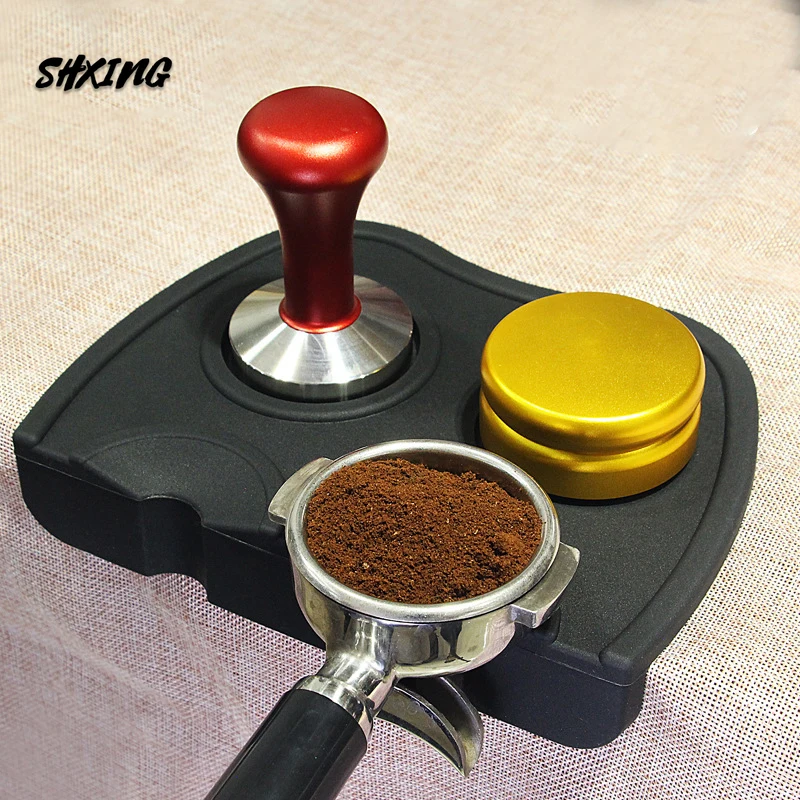 

Espresso Coffee Tamper Mat Rubber Irregular Holder Pressed Powder Anti-slip Safe Corner Pad Coffee for WBC Professional Game Use