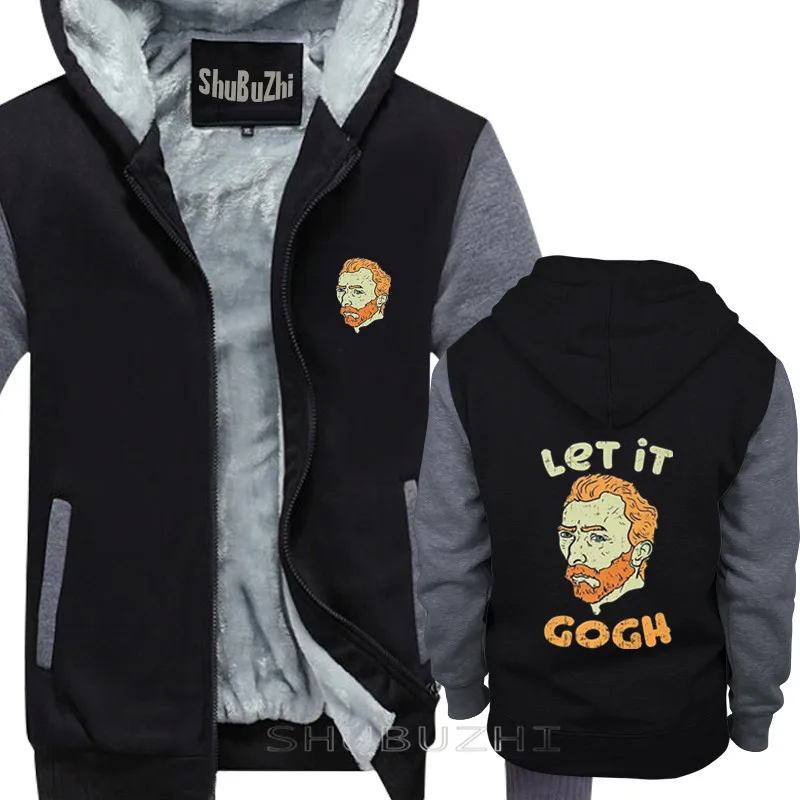 Let It Gogh Толстовка Vincent Van Funny Artist Painter плотная куртка модная брендовая одежда Толстовка с принтом теплые пальто sbz5544 - Цвет: black grey