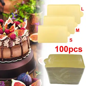 

Mini Rectangle Golden Cardboard Cake Base Cake Paper Plates Dessert Board Base Grease-Proof and Freezer-Durable Pastry Cardboard