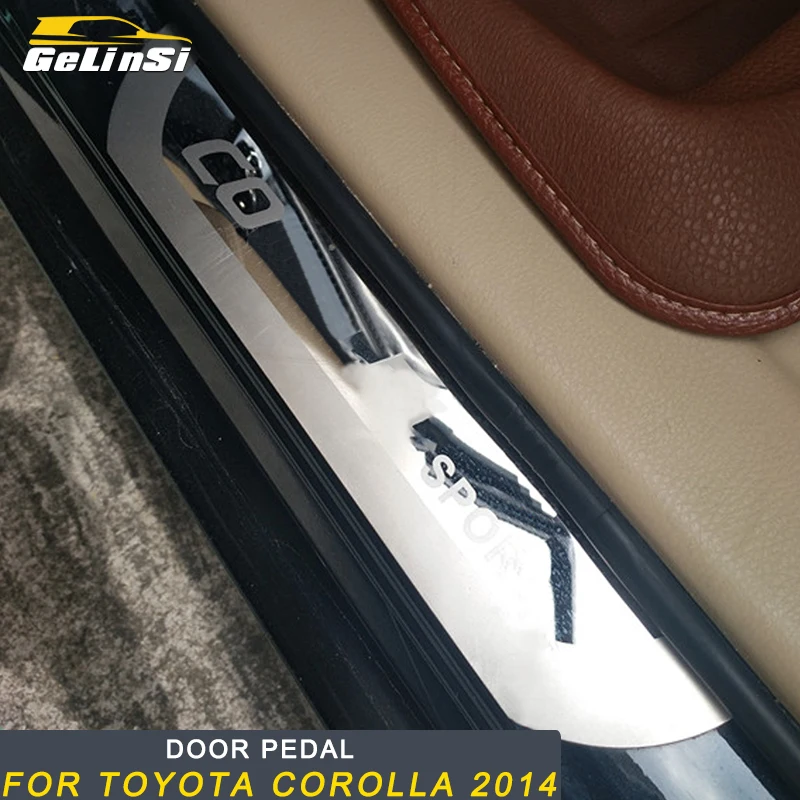 Gelinsi для Toyota Corolla-, автомобильный Стайлинг, порог двери, накладка, защита, добро пожаловать, наклейки на педали, внешние аксессуары