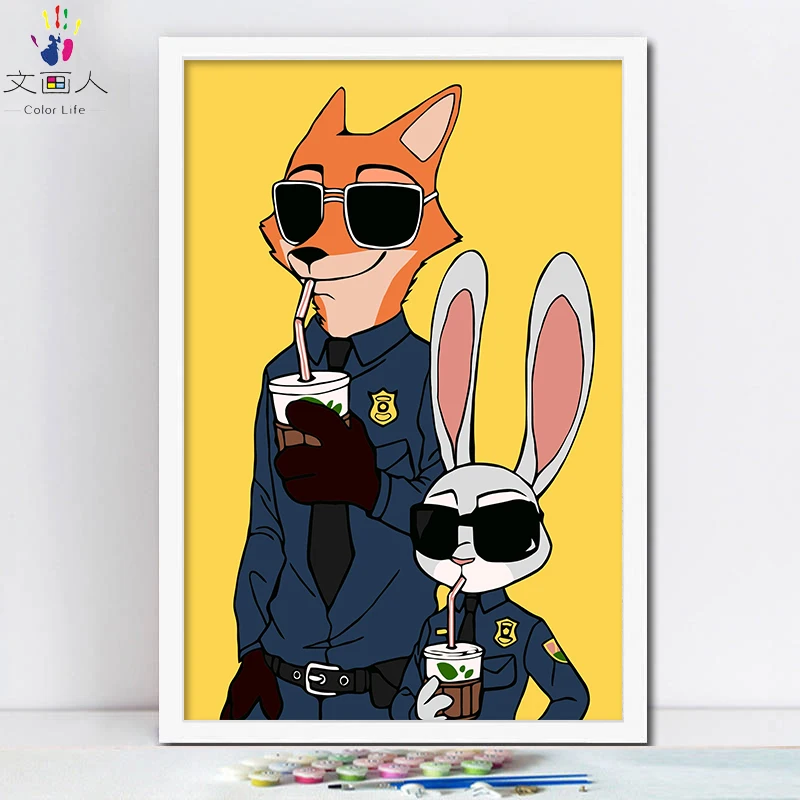 Рисование по номерам художественное фильмы серия Crazy Animal City Ручная роспись